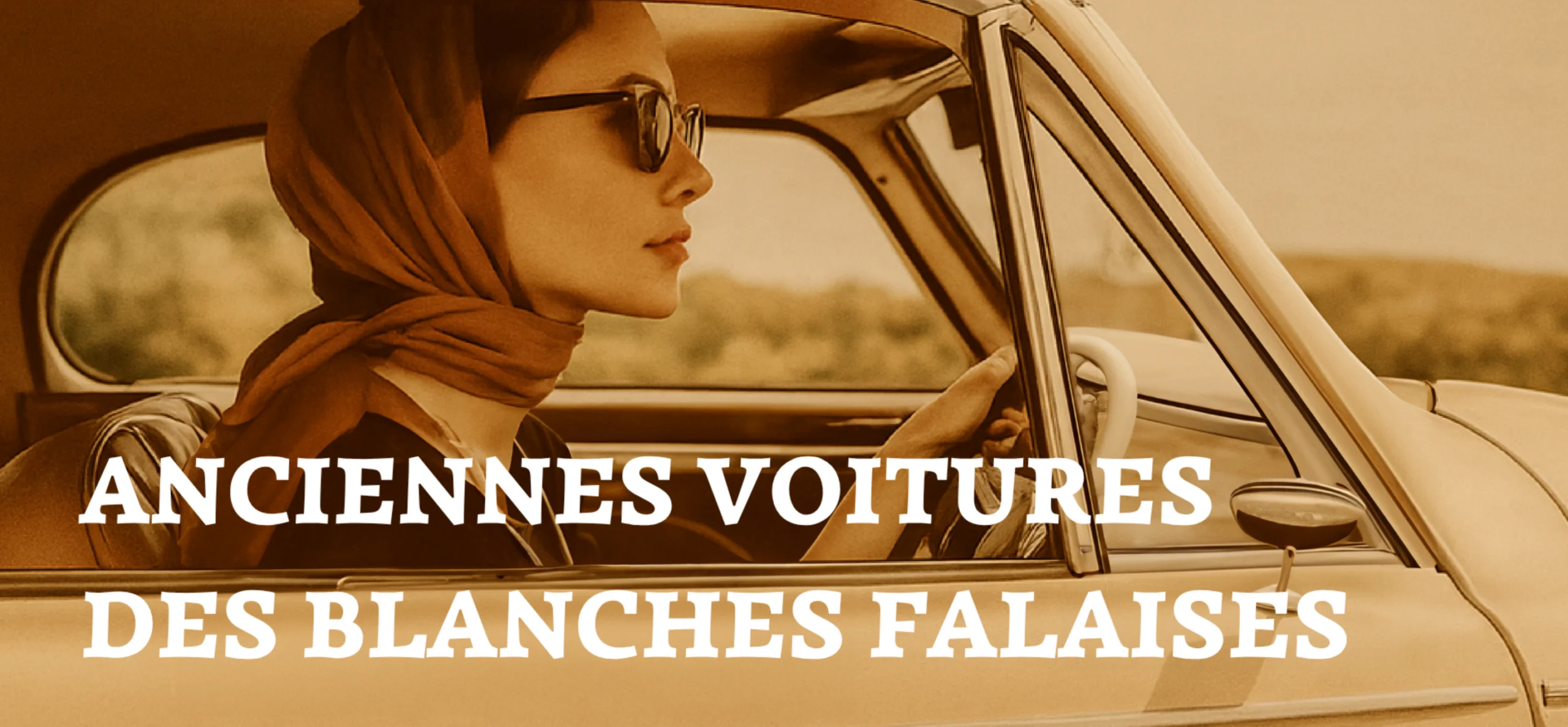 Femme titre Anciennes Voitures Des Blanches Falaises